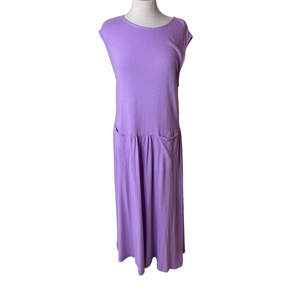 FREE PEOPLE Beach Nikki Midi Dress 100% Cotton Size Medium Purple NWT - Picture 6 of 10
